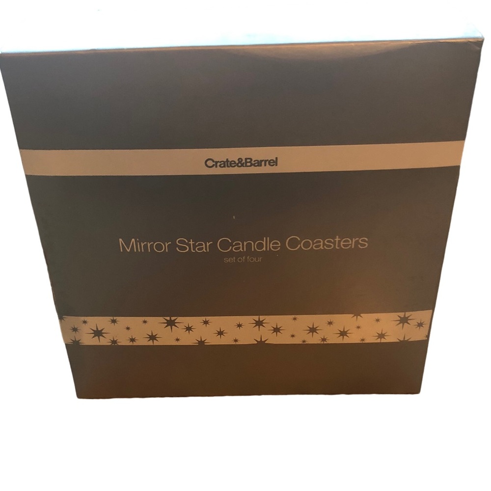 Crate&Barrel Mirrored Star Coasters, Pack of 4, Original Packaging NWOT - Picture 3 of 8